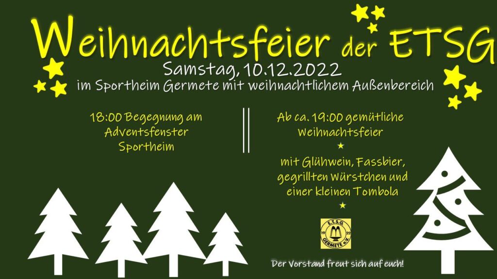 Weihnachtsfeier ETSG Germete
